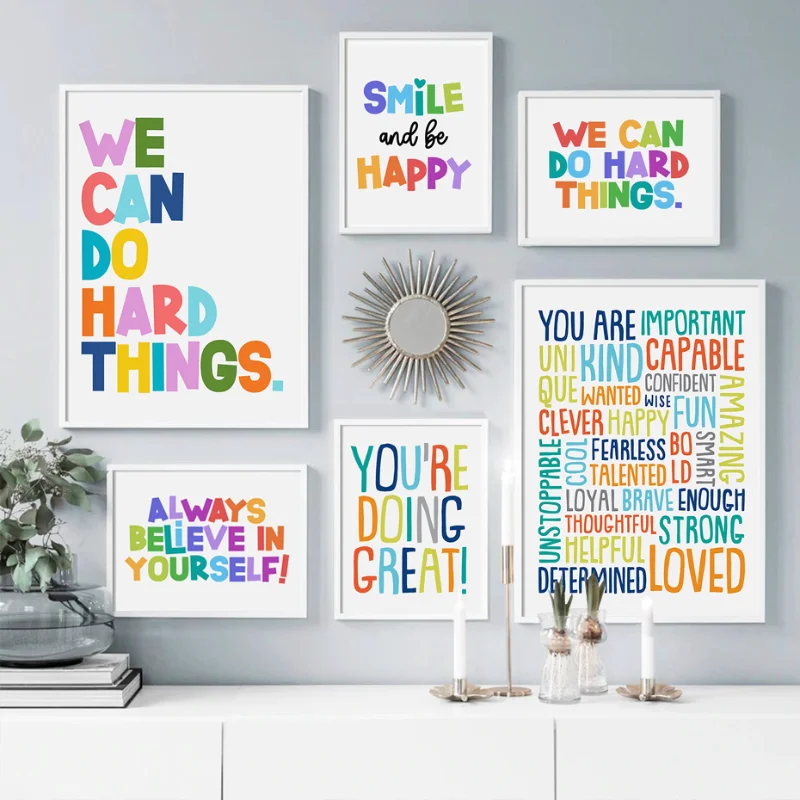 Kids Education Motivation - Diamentowe obrazy – motywujące plakaty do