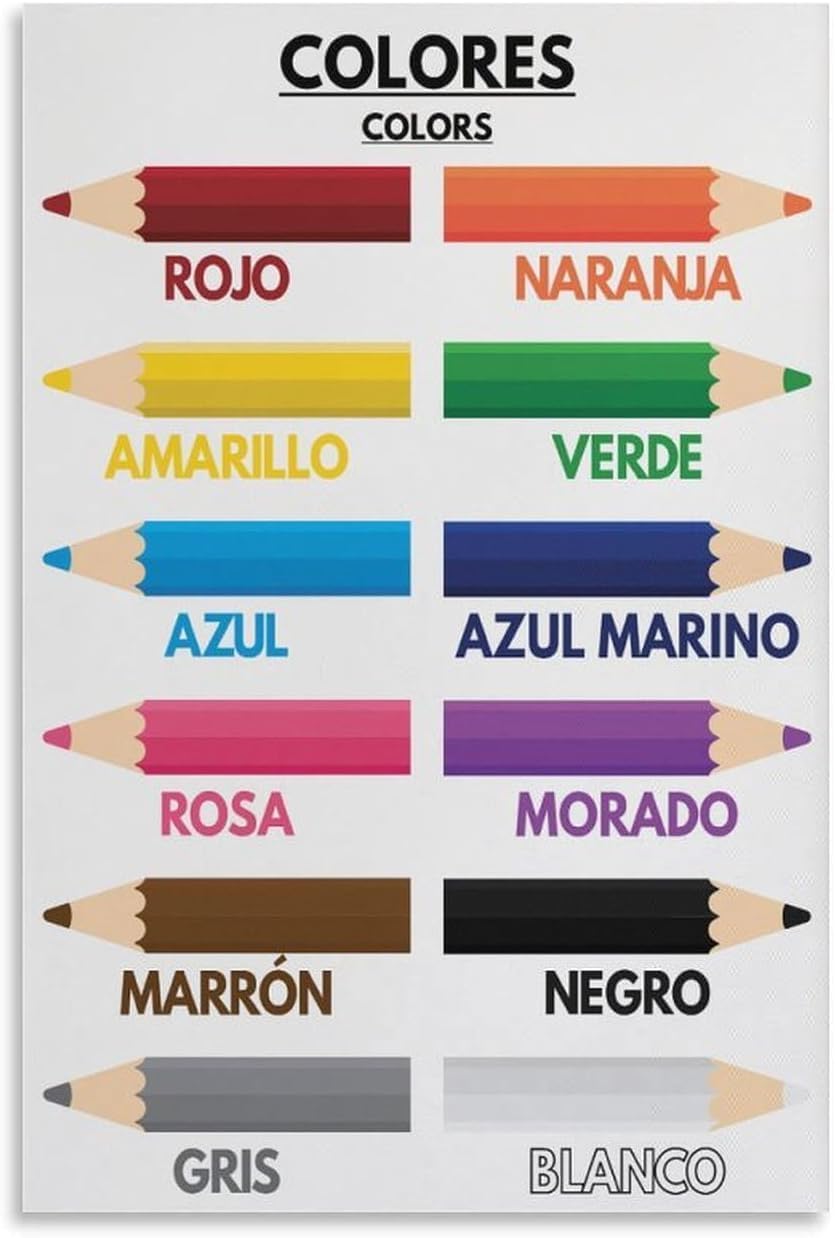 Kids Education Name - Nazwy kolorów dla dzieci, język hiszpański,