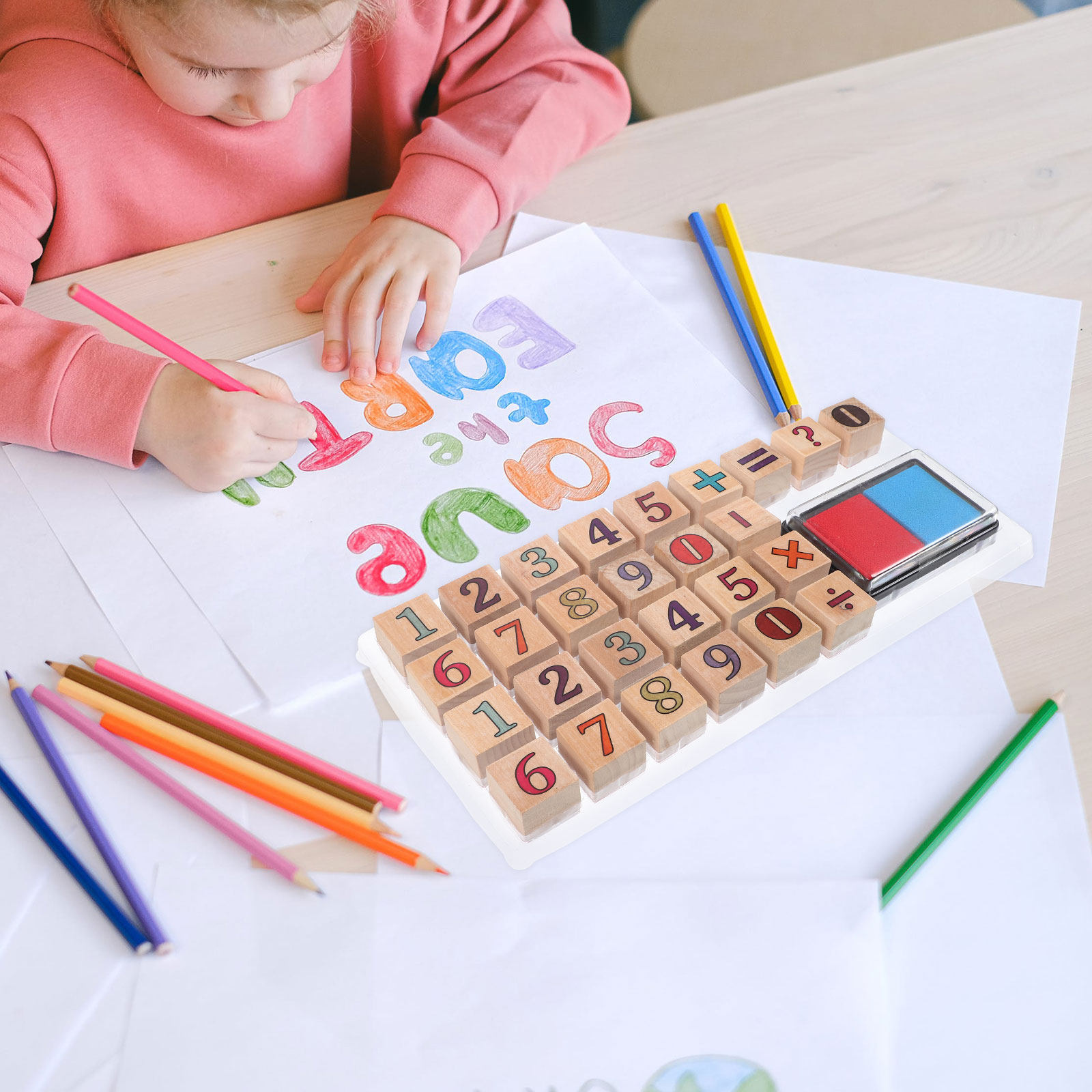 1 zestaw drewnianych stempli z – Kids Education Number recenzja i cena