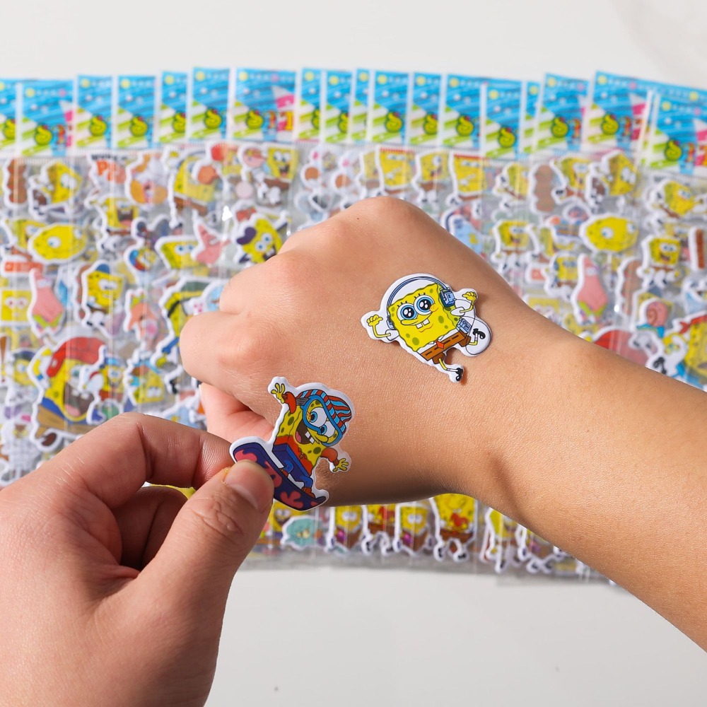 12-pakowe naklejki 3D SpongeBo – Kids First Education recenzja i cena
